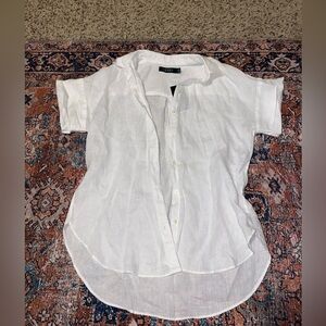 Ralph Lauren White Casual Button Down Shirt